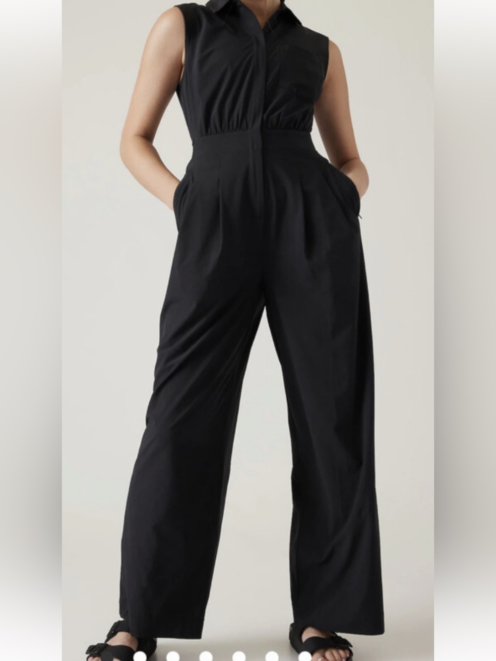 Athleta Black Sleeveless Collared Brooklyn  Jumpsuit great condition